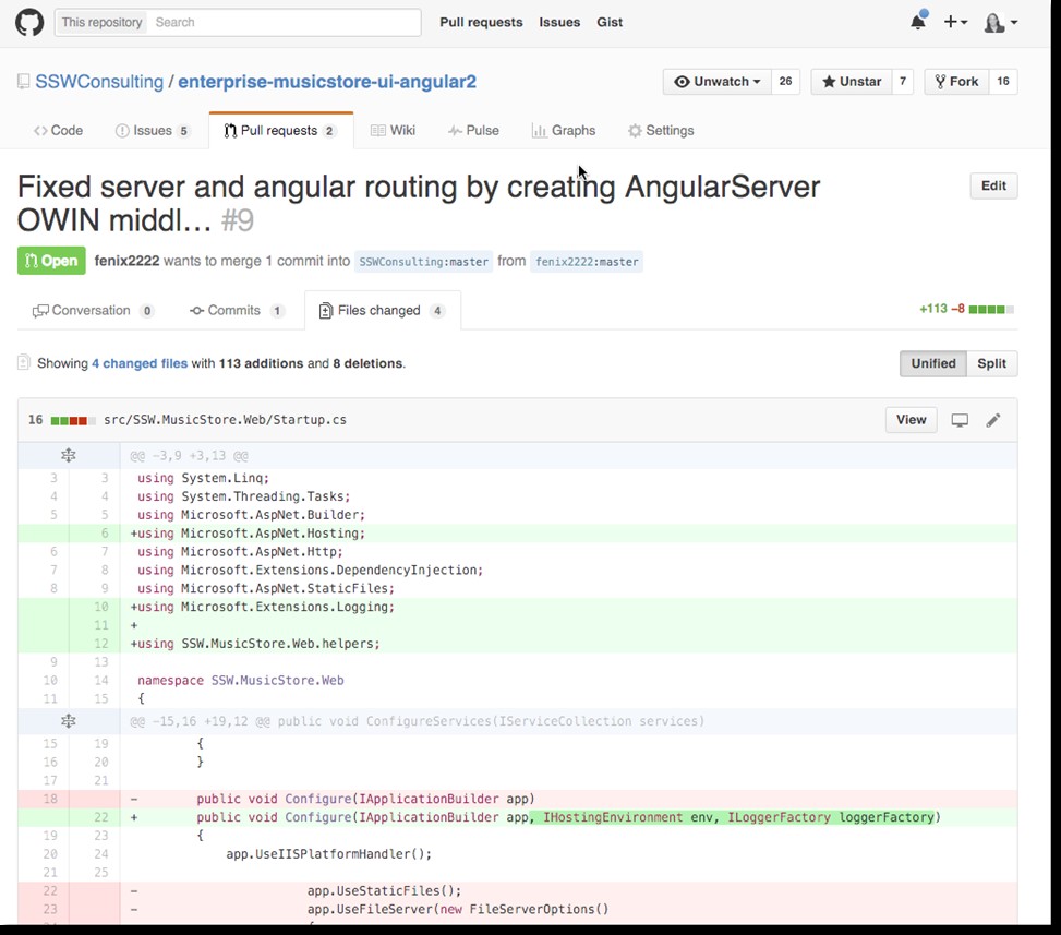 Figure: GitHub and Visual Studio Team Services both support Pull Requests. 