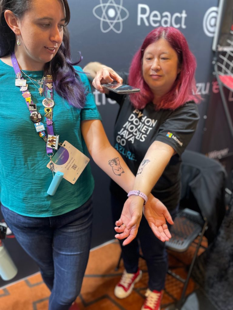 Michelle Sandford & Amy Kapernick with quokka tattoo