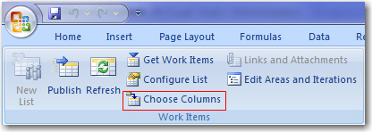 Click 'Choose columns'