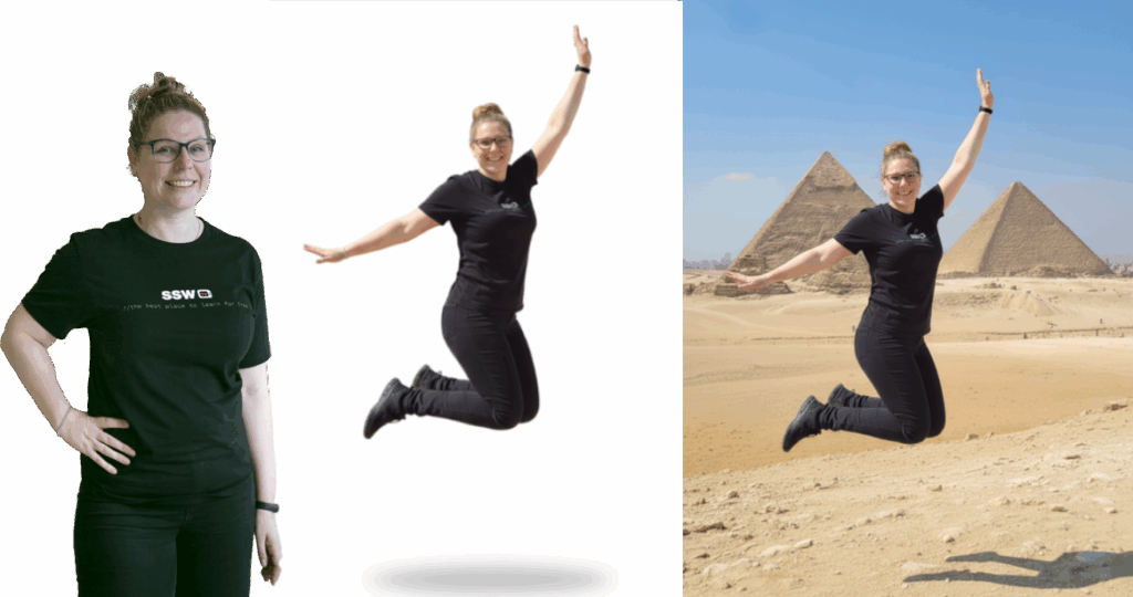 Girl, girl jumping, girl jumping in front of pyramids